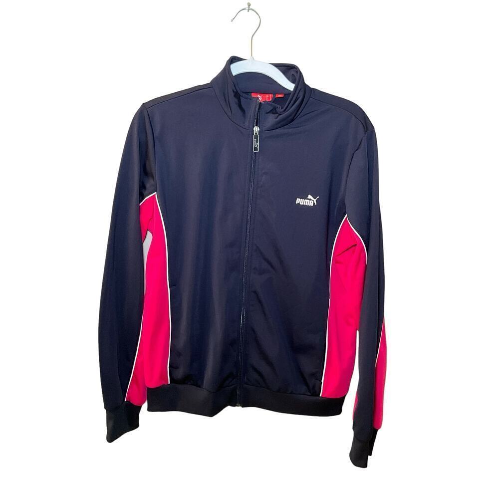 Puma Track Jacket Women's XL‎ Black Performnace Pockets Long Sleeve Full Zip